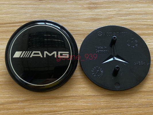 Suitable for Mercedes , for BENZ , AMG CLK, CLS, E, ML, GL front badge with black embroidery A0008172605