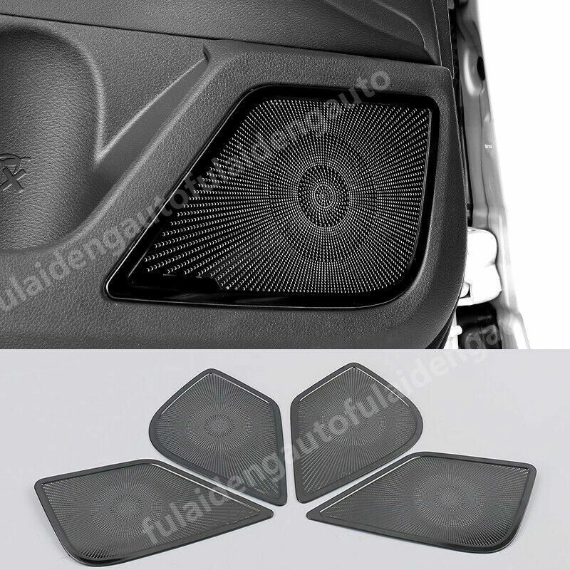 4P for Nissan Altima 2019-2022 Black Steel Inner Door Speaker Cover Decor Trims