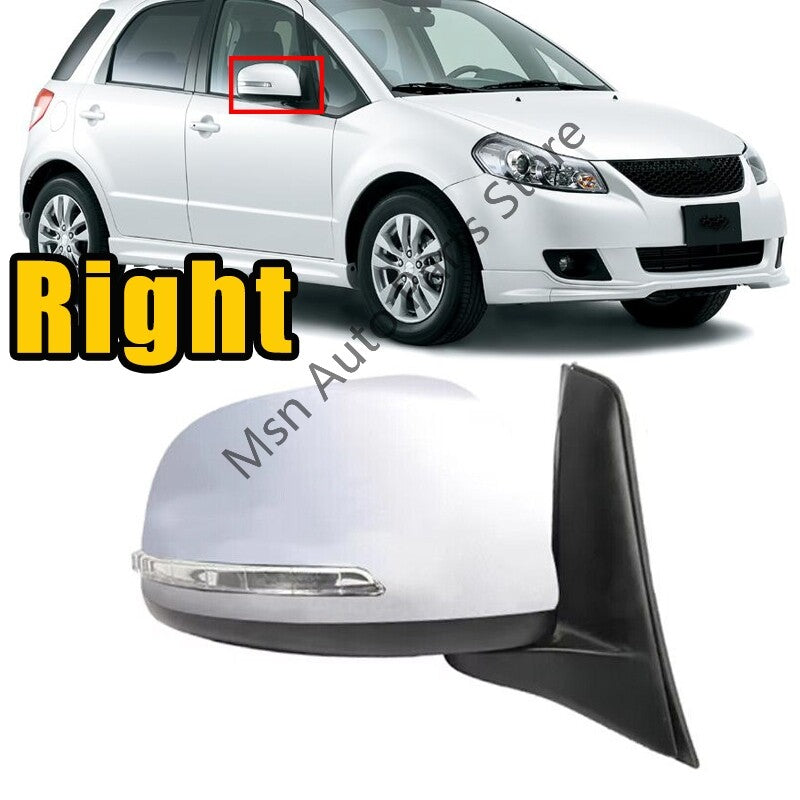 Right Outside Door Rearview Mirror Assembly White for Suzuki SX4 2012 2013