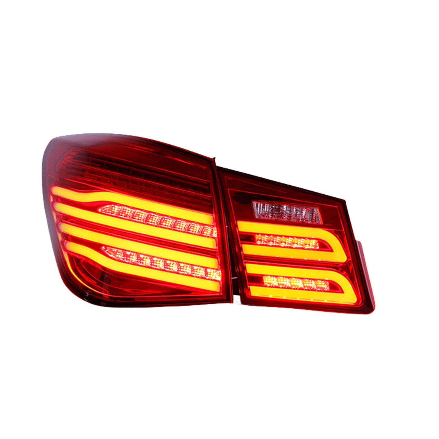 for Chevrolet for Cruze taillights 2009 - 2015: Red LED turn signals (dynamic).