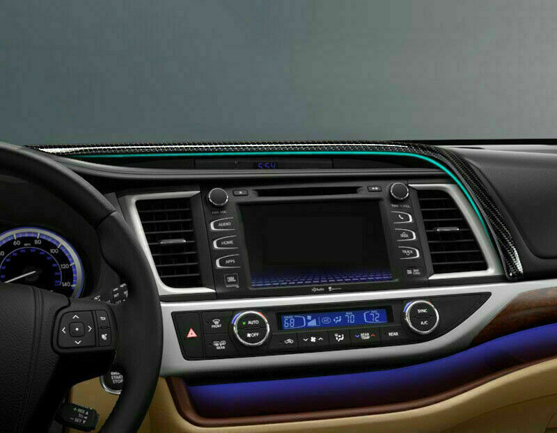 Carbon Fiber Central Console Navigation Trim Strip for Toyota Highlander 2014-19