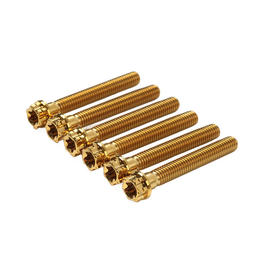 6pcs Bolts Torx Head Flange Screws M10x55mm gFor Motorcycle Bike Gold