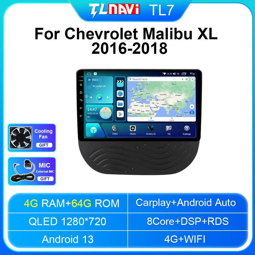 Car Radio CarPlay for Chevrolet Malibu XL 2016-2018 Stereo GPS Multimedia Screen