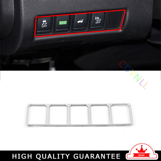 Inner Headlight Button Frame Cover Trim for Nissan 2015-2021 Murano Silver Steel