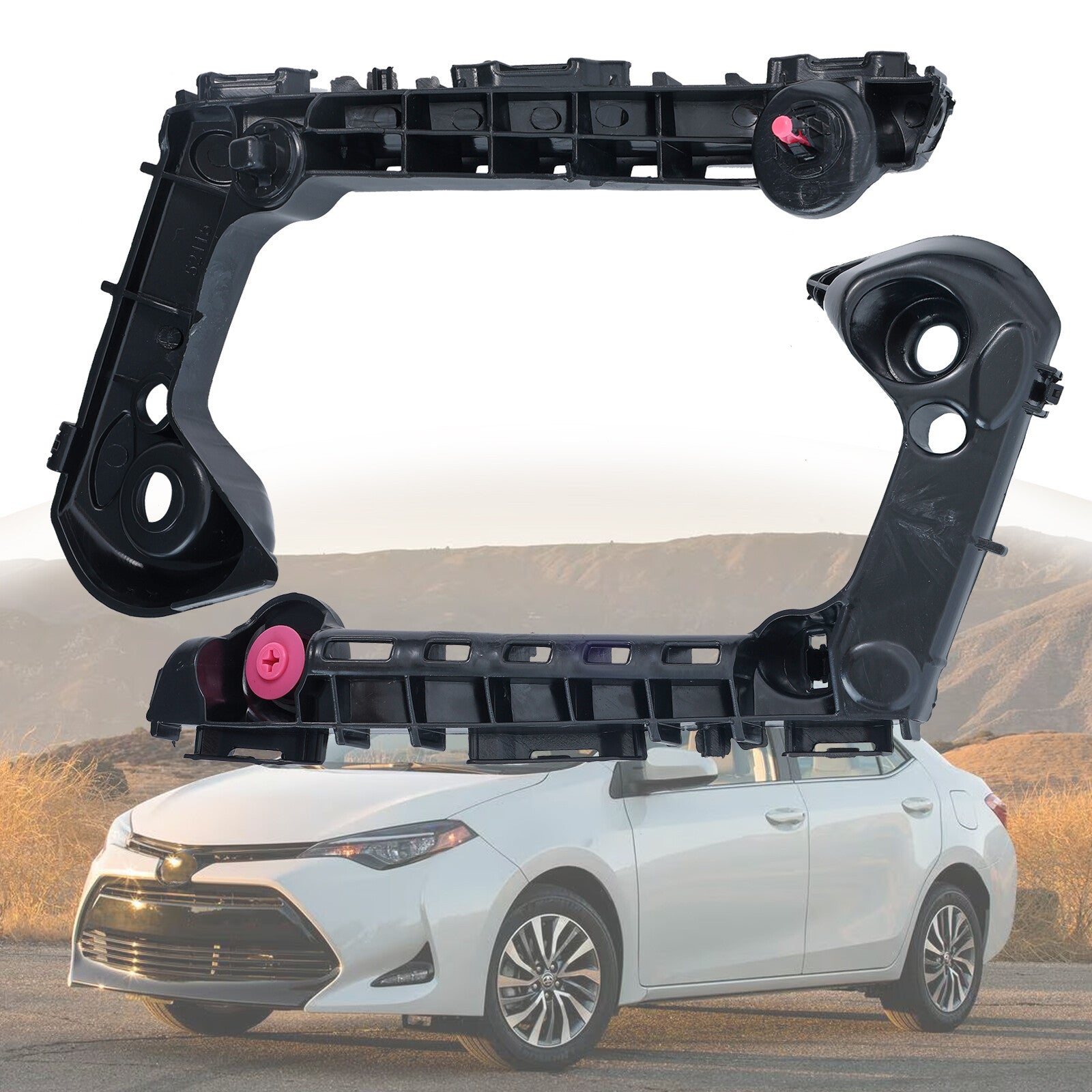 Left+Right 52116-02460 for Toyota for Corolla Front Bumper Retainer Support Bracket