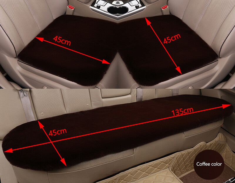 1x Car for Seat Cover Front Cushion Plush Soft Comfort Pad Protector Mat Warm Coffee
