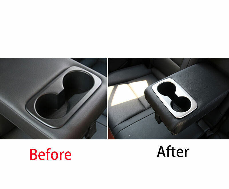 Rear Water Cup Holder Panel Cover Trim Fit for Kia Sportage 17-20 Matte Silver