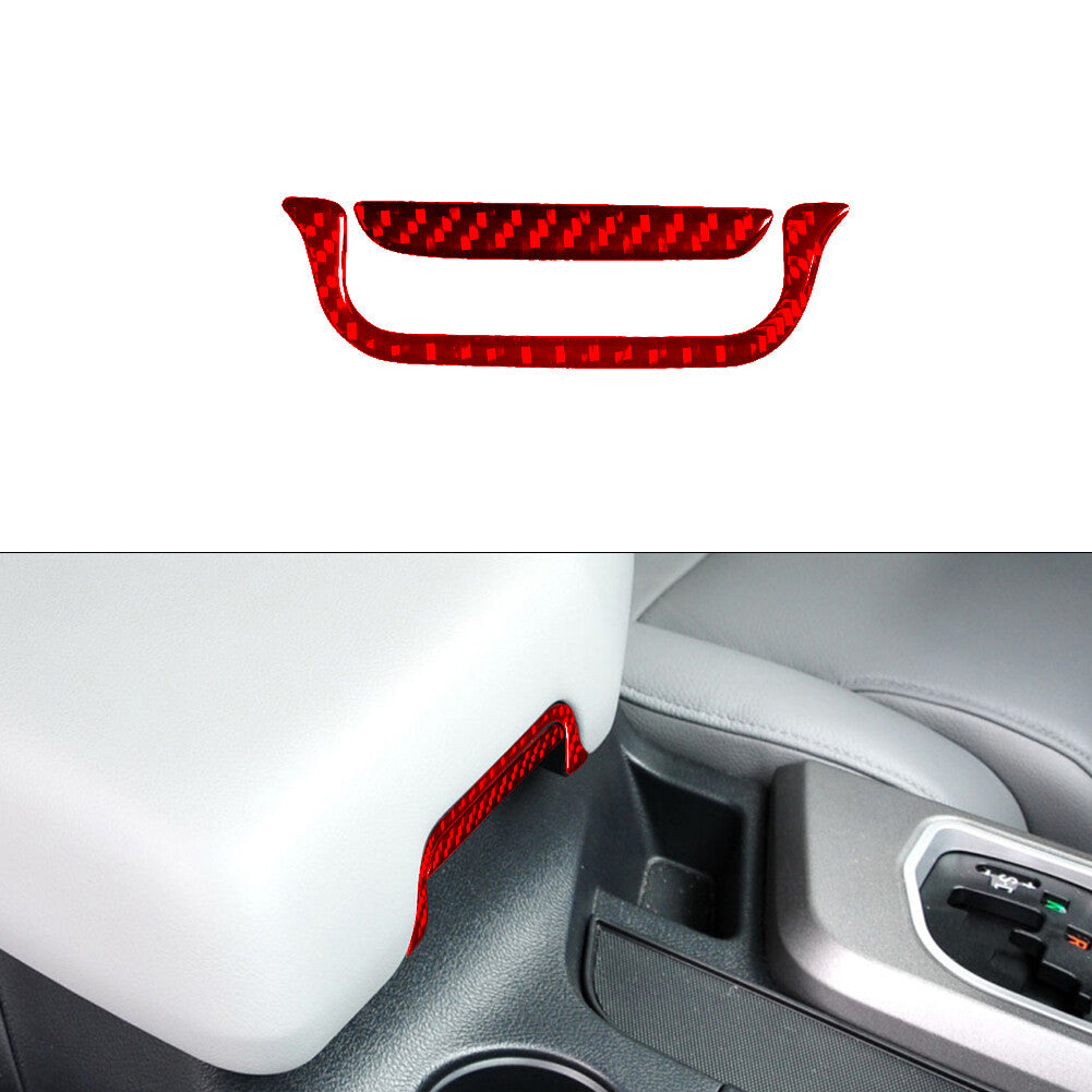 Red 2Pcs Armrest Switch Panel Trim Cover Carbon Fibre for Toyota Tundra 2007-13