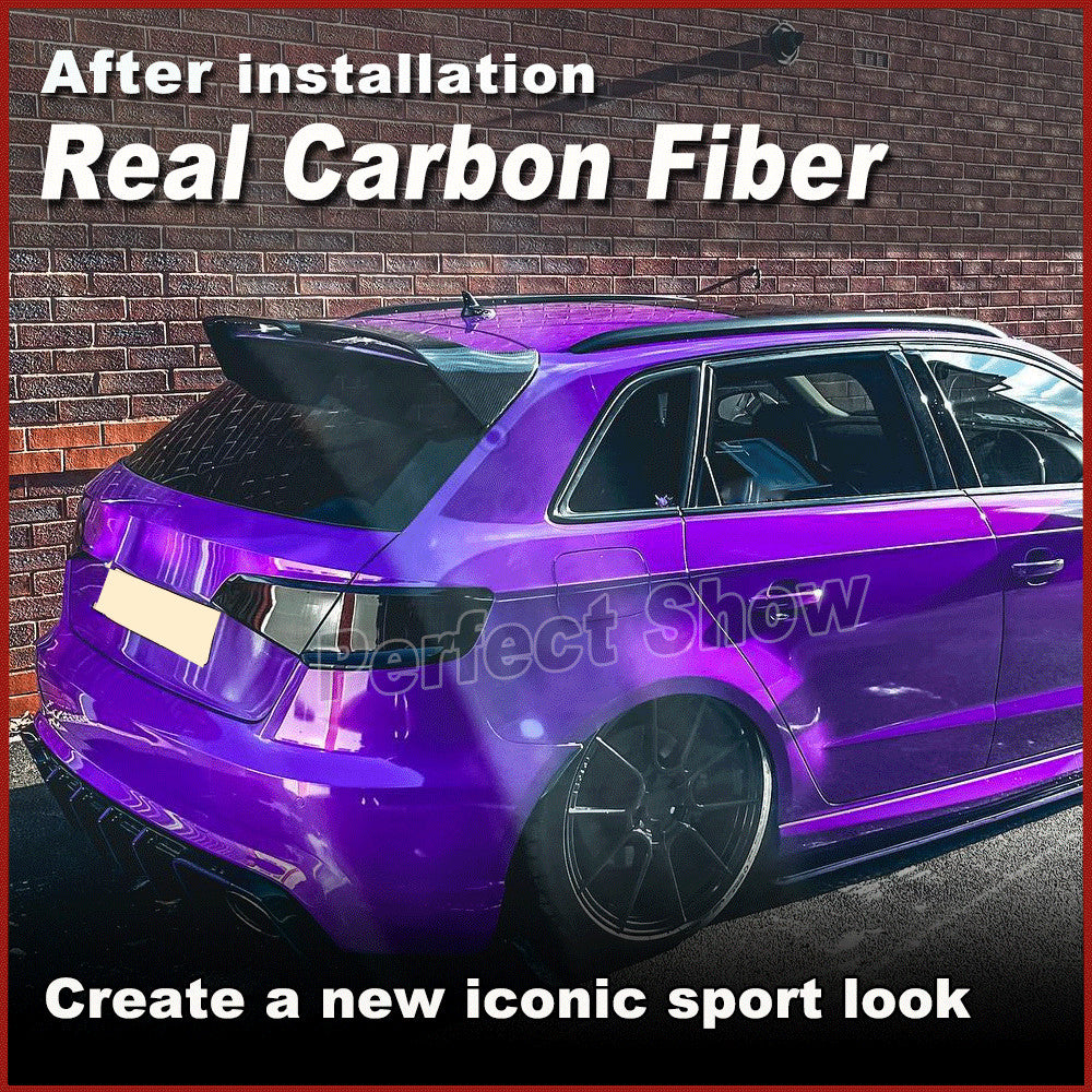 Carbon Fiber Rear Roof Wing Spoiler for Audi A3 RS3 Sline 8V Hatchback 4D 14-18
