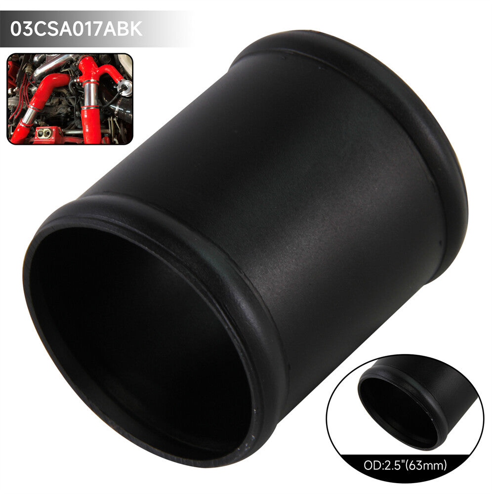 Aluminum Hose Adapter Tube Joiner Pipe Coupler Connector 63mm 2.5 Inch Black