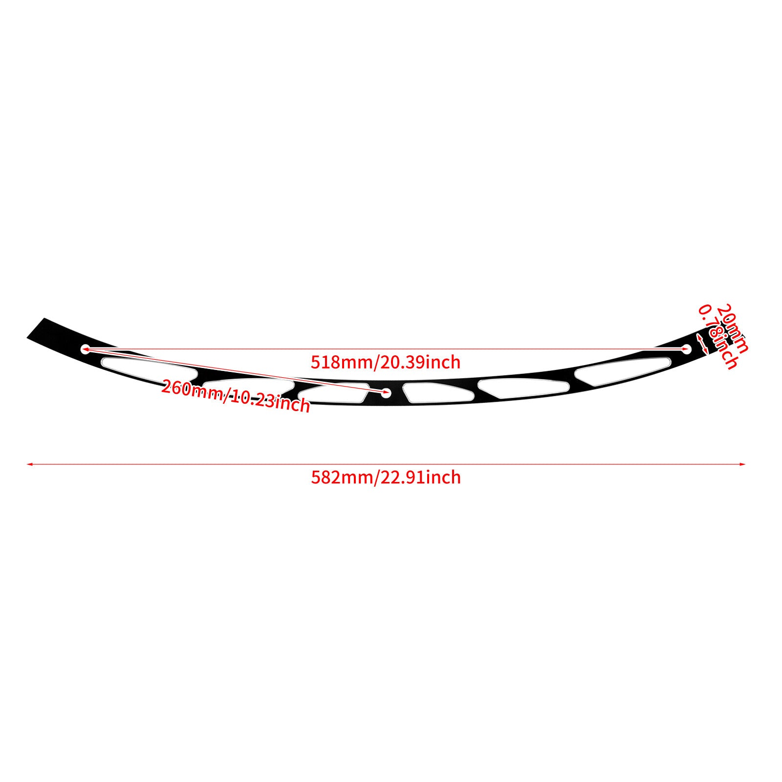Black Hollow Fairing Windshield Trim Fit for Harley Touring Street Glide 14-2023