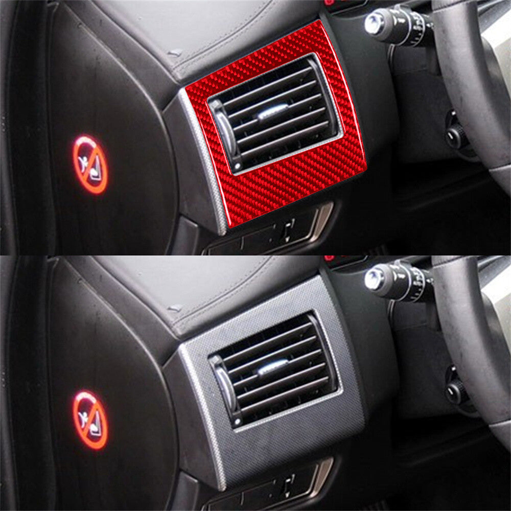 Red Carbon Fiber Steering Wheel Left Air Vent Outlet Cover for Jaguar XF 2009-11