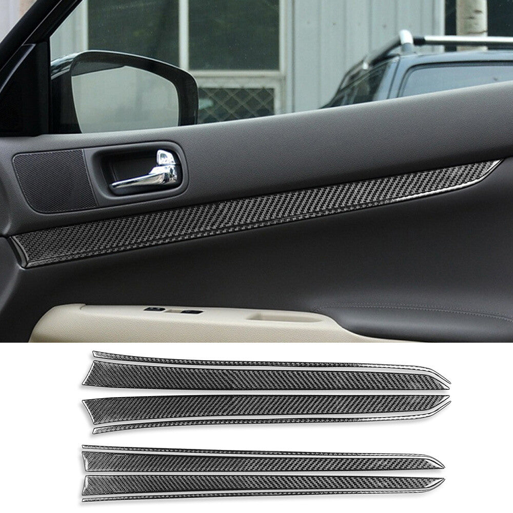 Carbon Fiber Interior Door Panel Decorative Cover for Infiniti G37 Sedan 2007-13