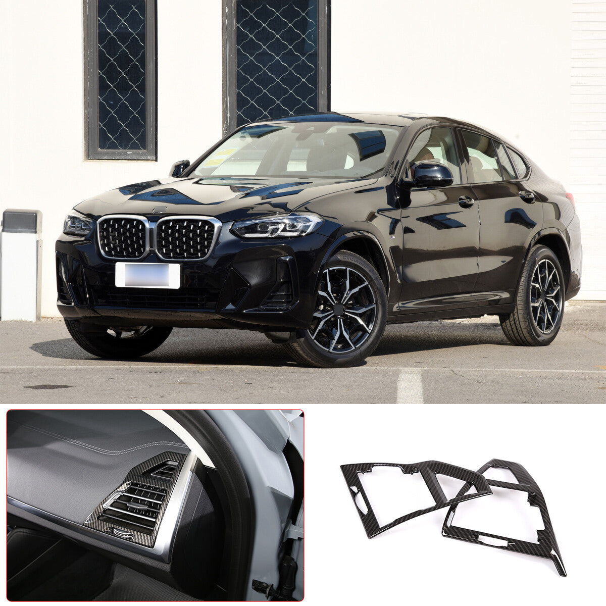 ABS carbon fiber center gear shifter frame trim for BMW 12 Series 20-23