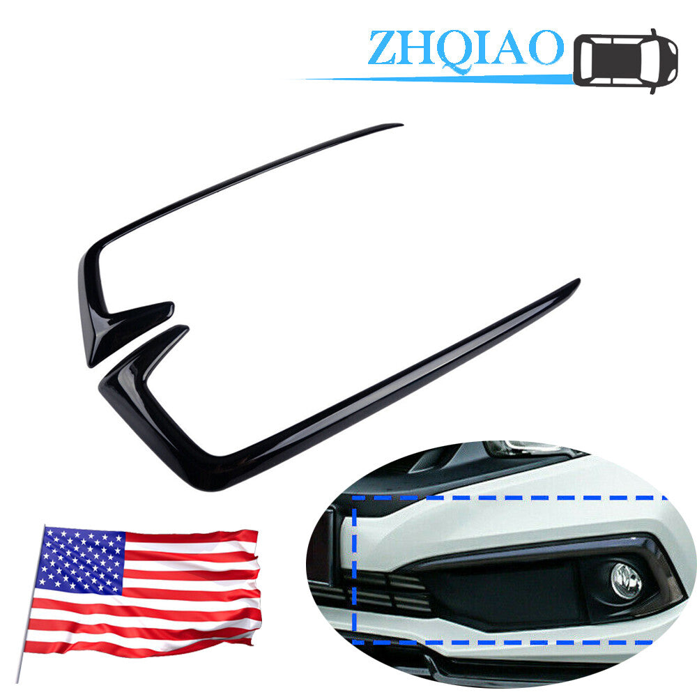 2PCS Gloss Front Fog Lamp Eyebrow Light Cover Trim for Honda 10th for Civic 2019-21