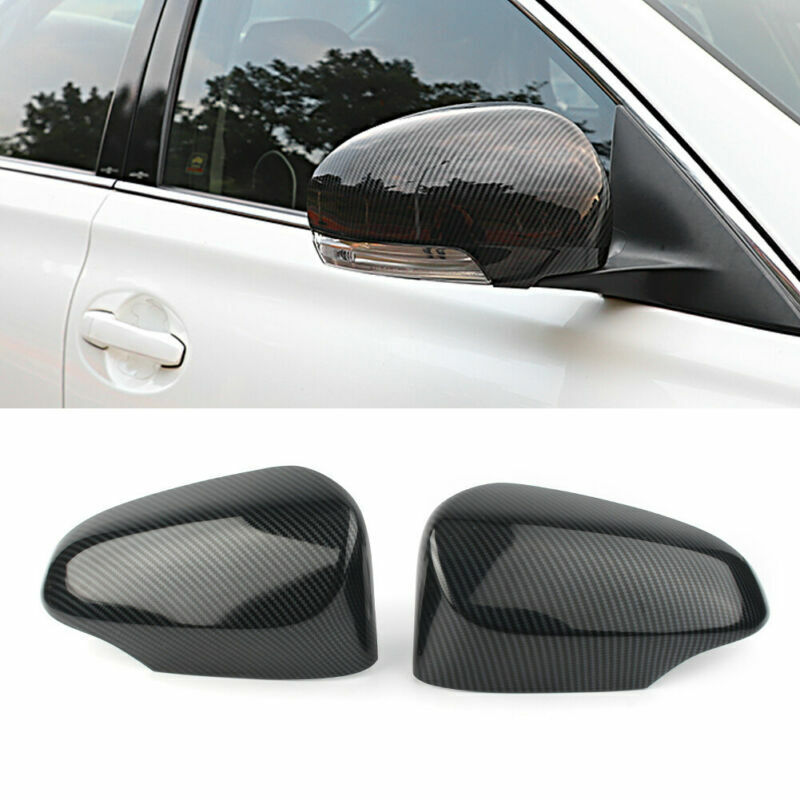 2for Toyota for Corolla 2014-2018 Side Door Mirror Wing Trim Cover Cap Carbon Fiber
