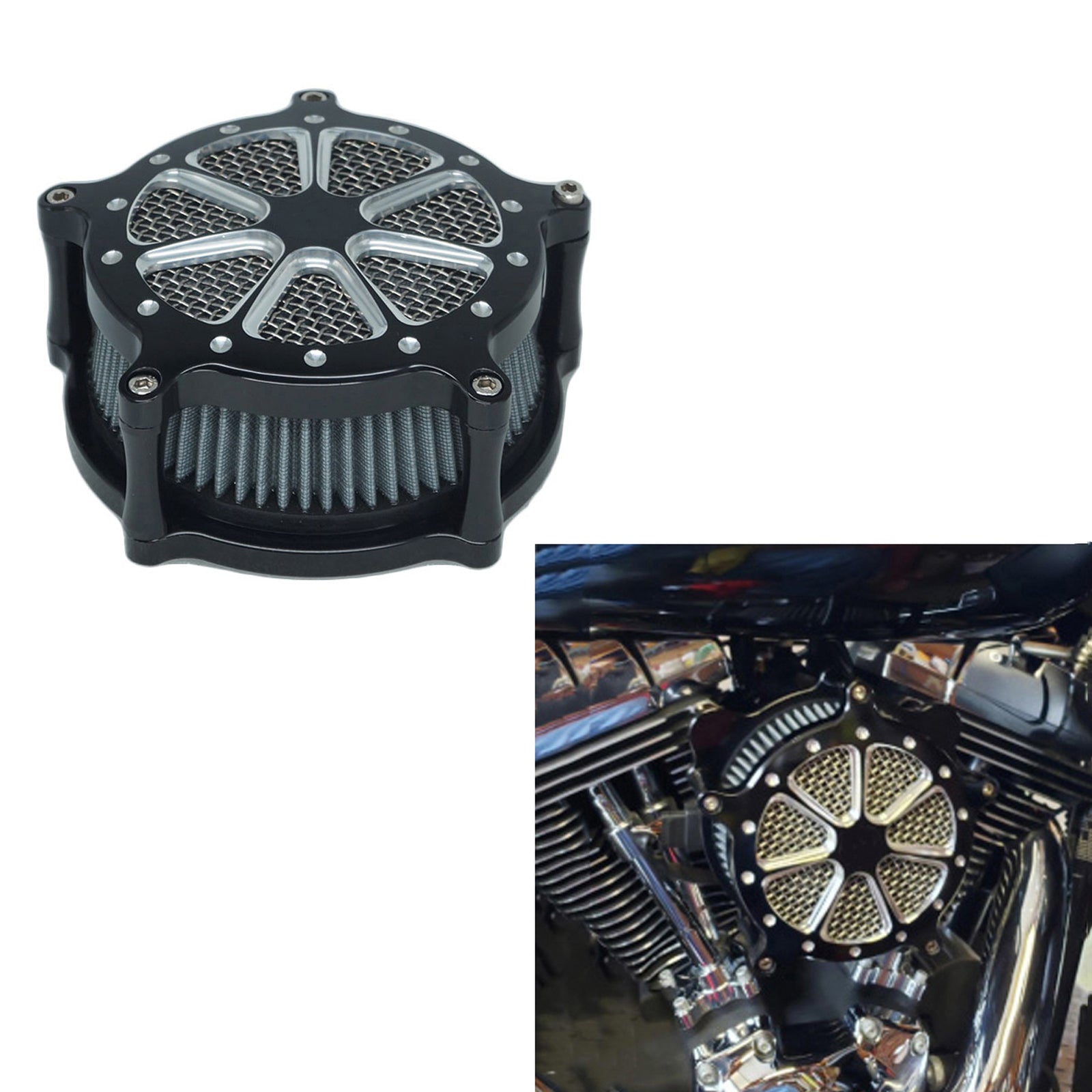 for Harley Touring Road King Street Glide 2008-2016 Air Cleaner Intake Filter US