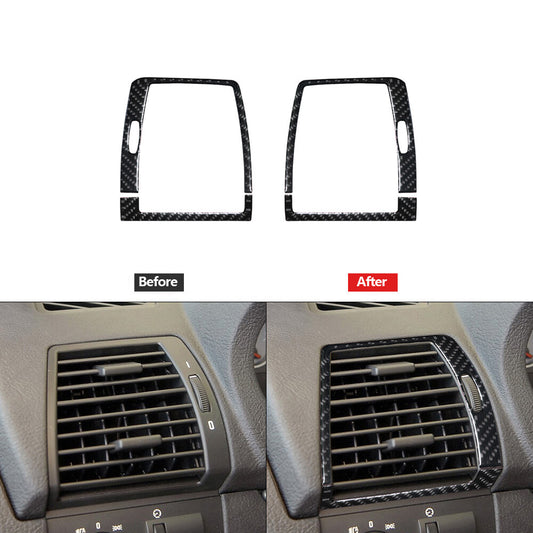 4Pcs Carbon Fiber Side Air Vent Outlet Panel Cover Trim for BMW X5 2000-2006