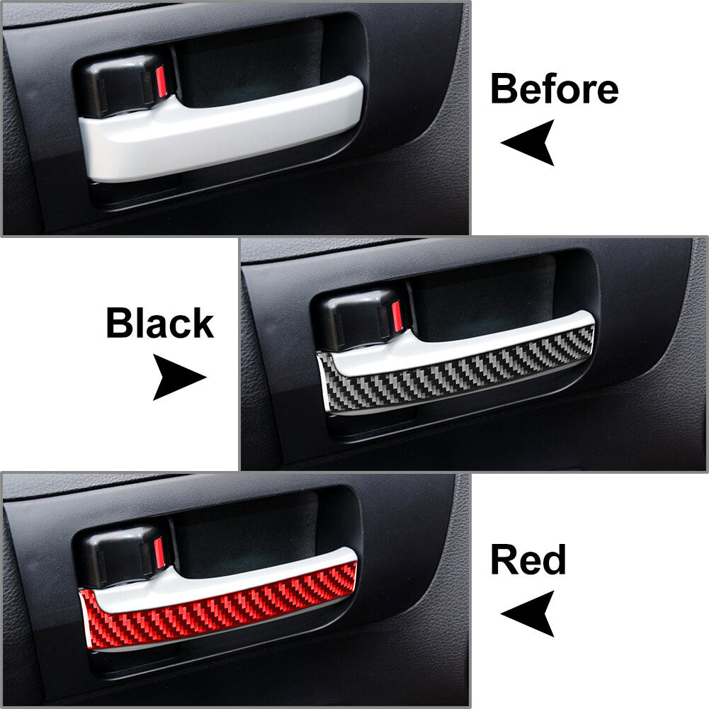 4 Pcs Carbon Fiber Interior Door Handle Panel Cover Trim for Toyota Tundra 14-21