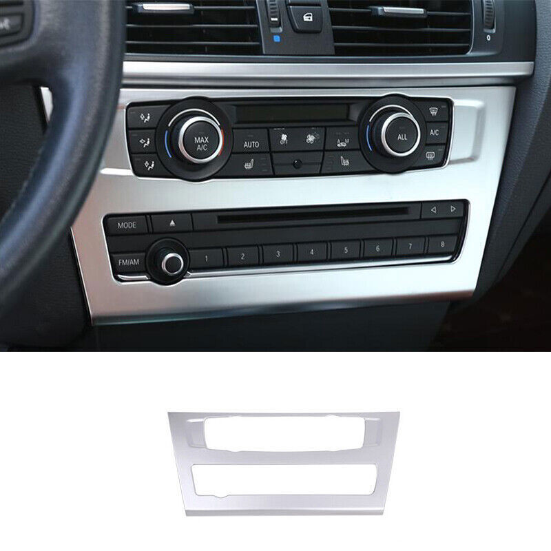 for BMW X3 F25 2011-2014 Matte Silver Inner Console AC Button Control Frame Trim