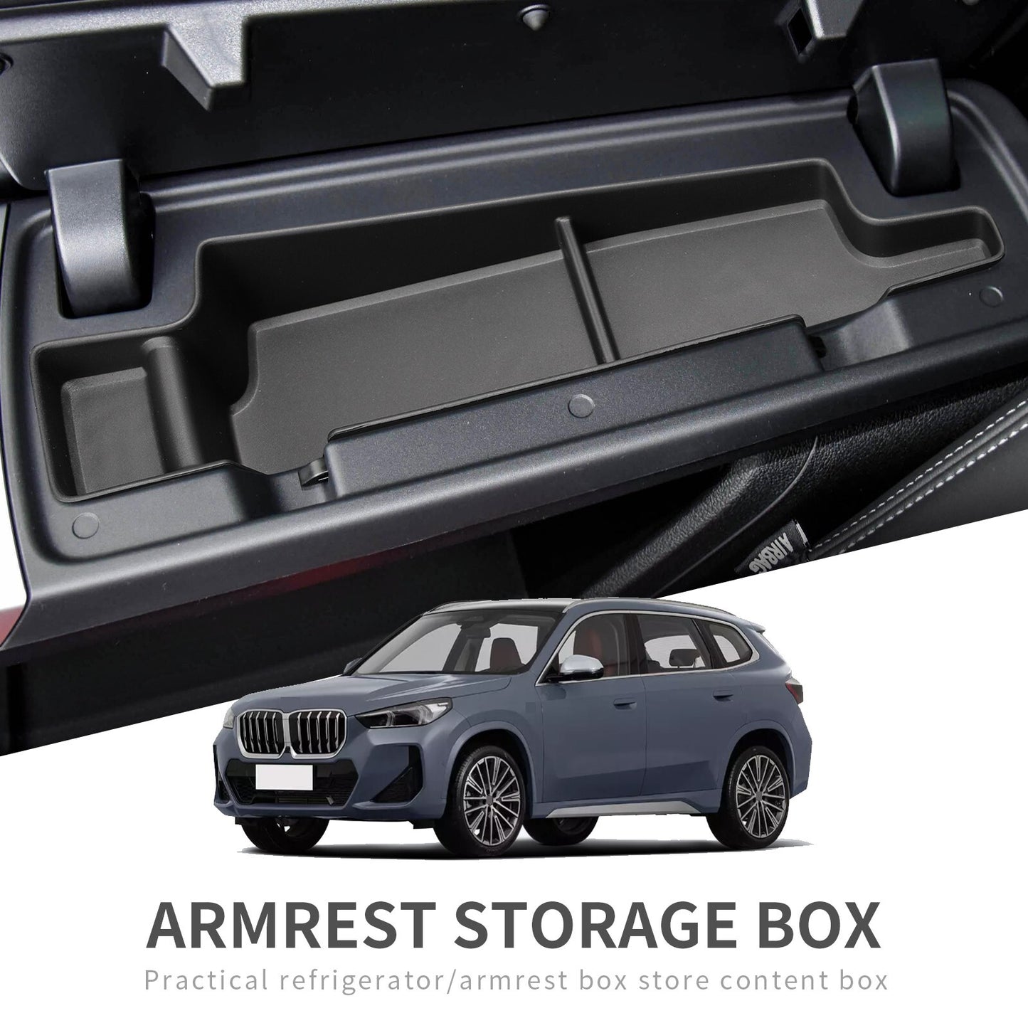 Car Armrest Storage Box for BMW X1 2023 2024 Center Console Tray Stowing Tidying