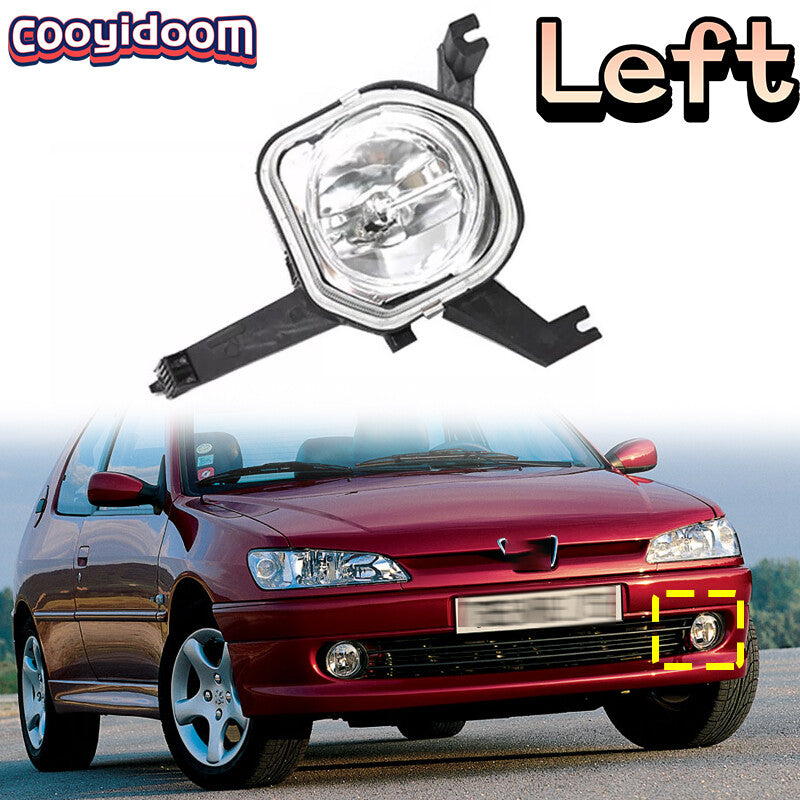 The left front bumper has no fog lights. These fog lights are for the for Peugeot 306 (1999-2002).