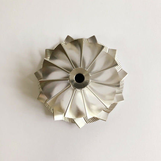 RHF55 52.56/68.00 mm 11+0 blade high-perforation turbine blank compressor wheel