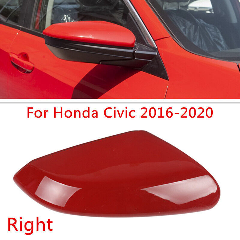 Red Right Rearview Door Mirror Cover Shell Cap for Honda for Civic 2016 2017-2020