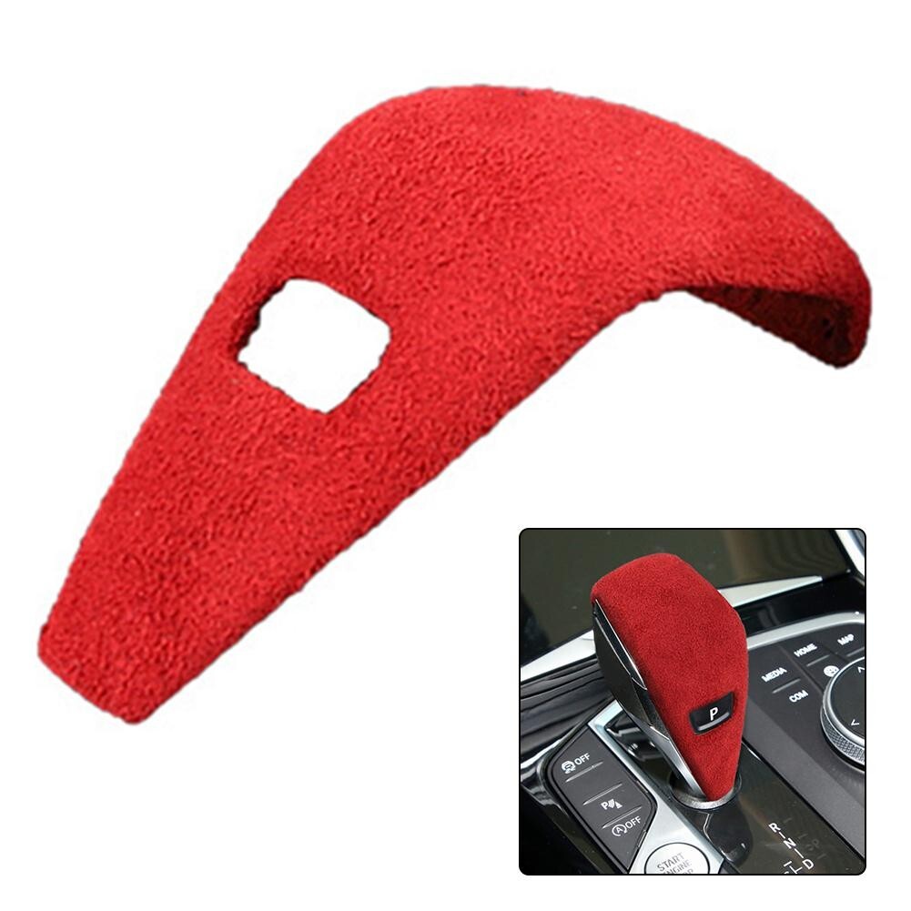Red Suede Leather Gear Shift Knob Handle Trim Cover for bww 20-23 F44 F40 M235i