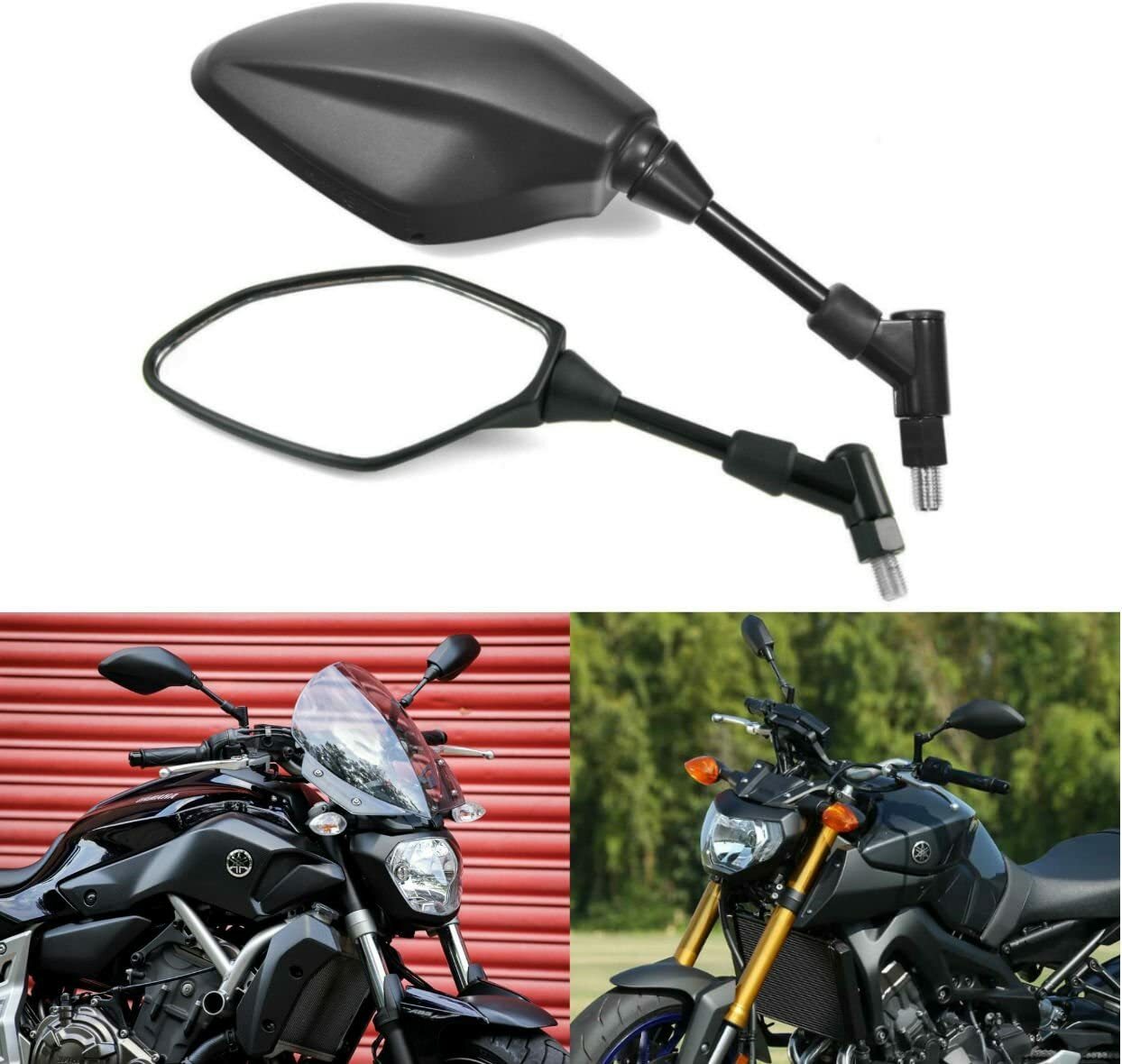 Pairs Motorcycle Rearview Mirrors 8mm/10mm for Suzuki SV650 DL1000 DL650 GSF650