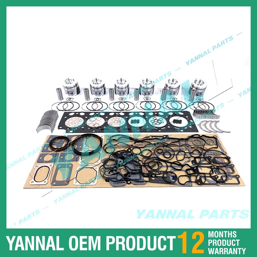 6 spare parts for Volvo D6E engine piston kit with full washer bearing kit