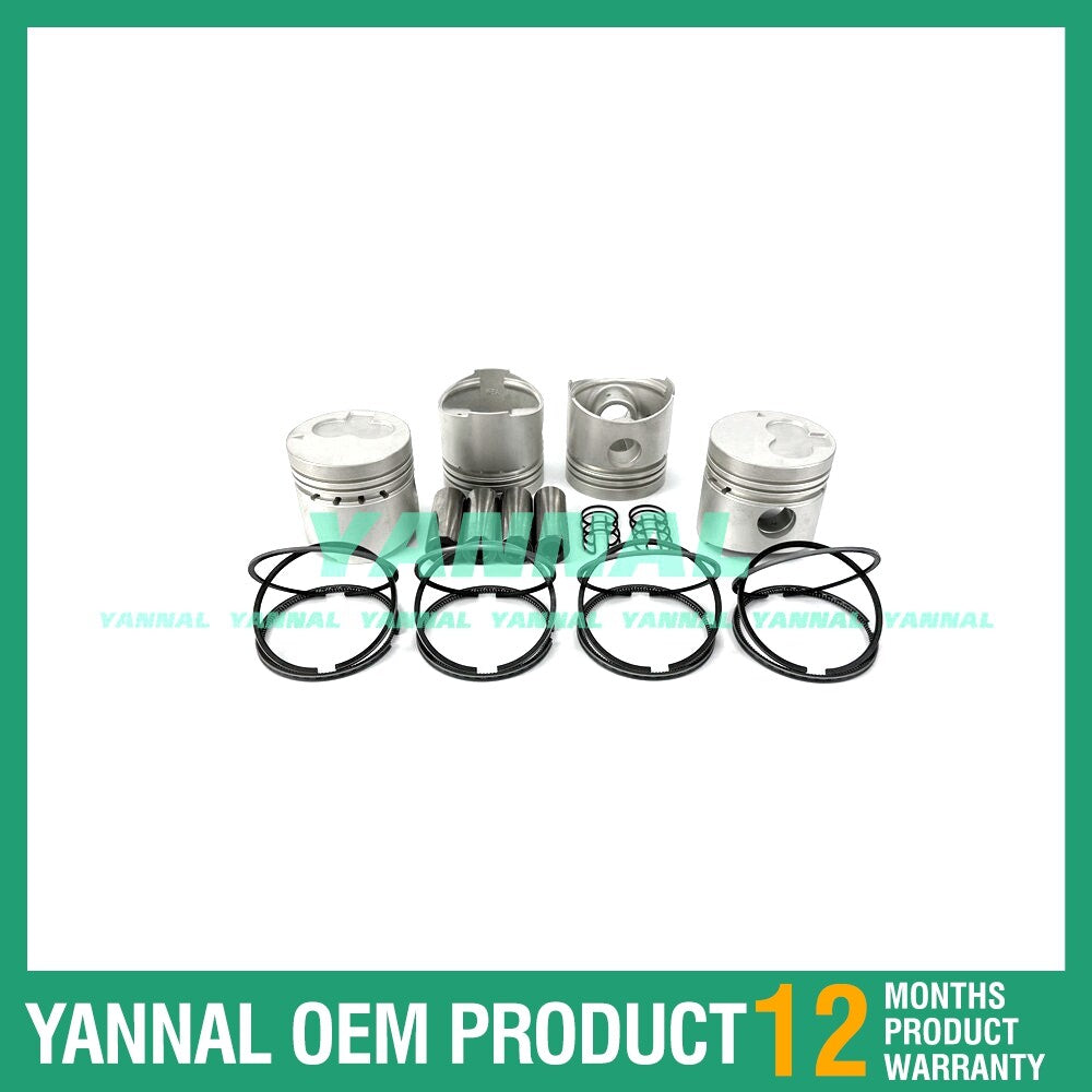 4-piece piston with piston rings + 0.5 mm for Mitsubishi K4E engine (extra-large size)