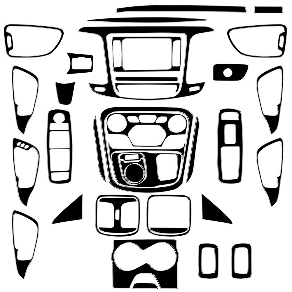 Gloss Black Interior Full Sets Cover Trim Kit for Chrysler 200 2015-2017