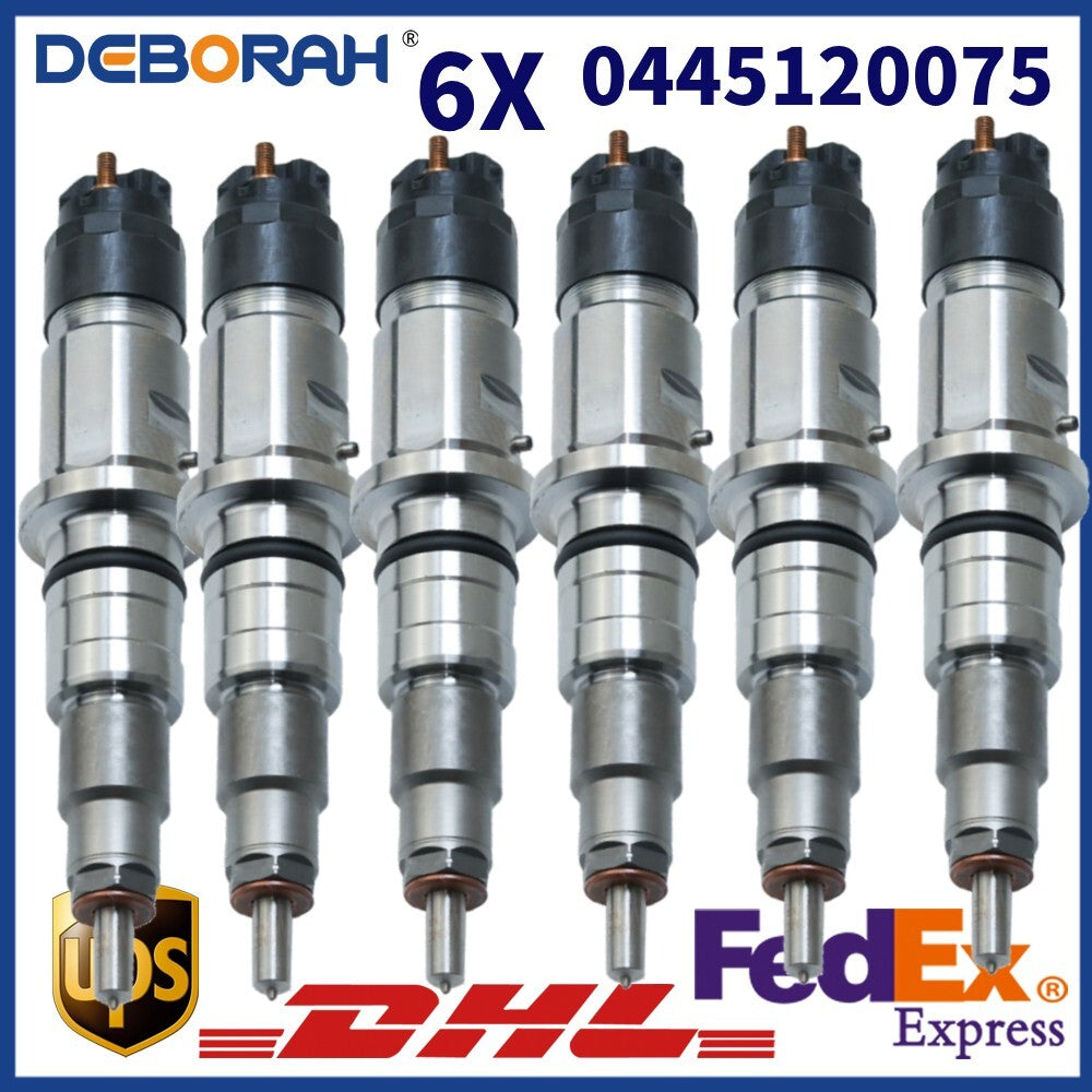 6X Fuel Injectors 0445120075 for 6L ISLE QSL Holland T6 T7 for Iveco Case IH