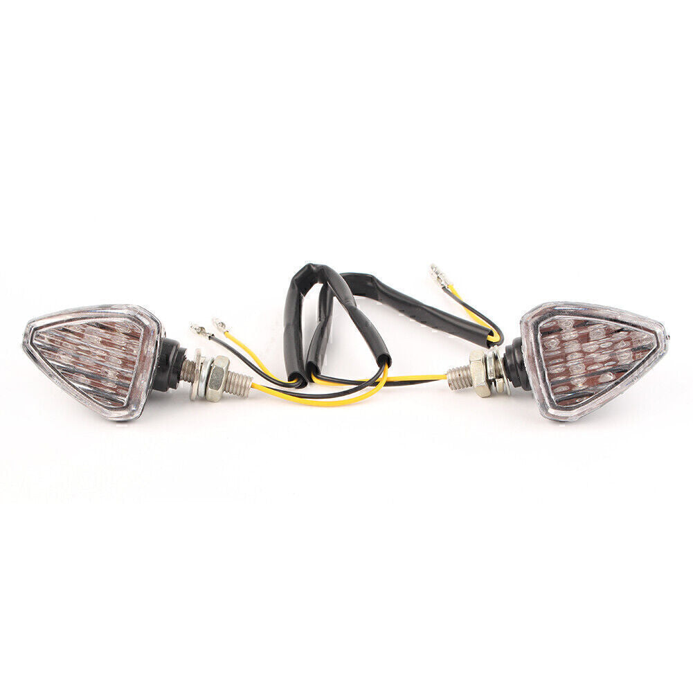 2x Motorcycle LED Amber Turn Signal Light Indicator Lamp Fit for Honda for Yamaha Clear