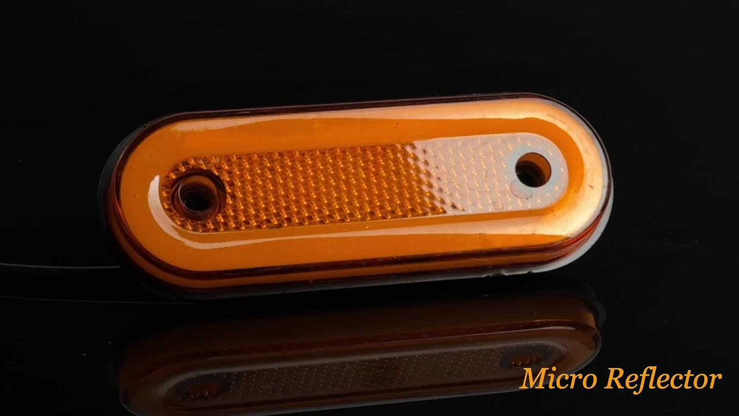 LED Clearance Lamp Front Rear Oval Side Marker Tail Light Trailer Truck 12V 24V