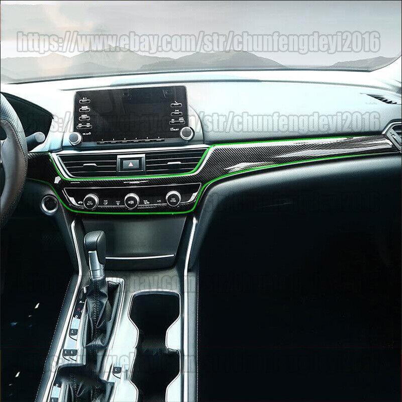 for Honda Accord 10th 2018-22 Carbon Fiber Texture Console Dashboard Strip Trim