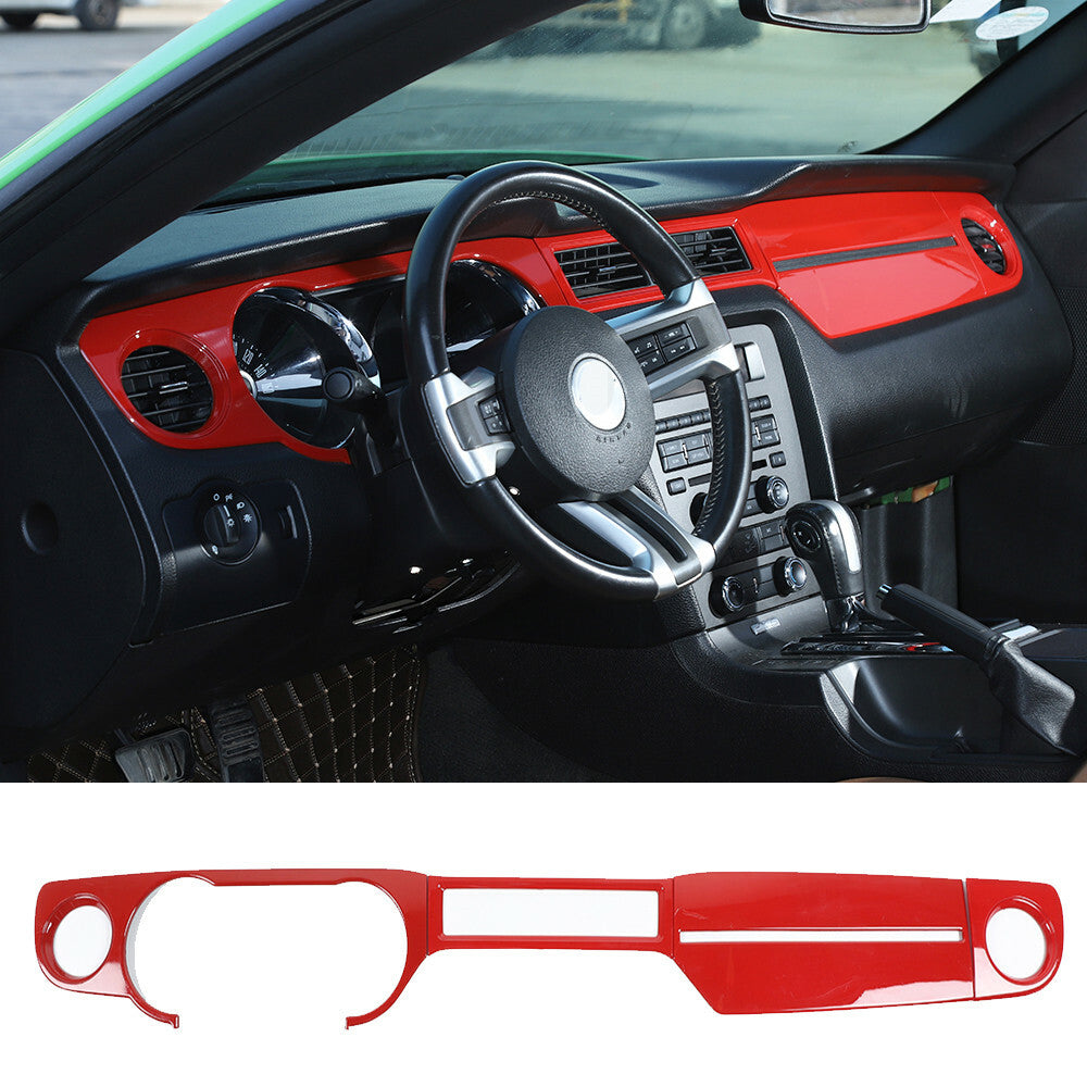 4¡ÁRed ABS Center Console Dashboard Panel Cover Trim Fit for Ford for Mustang 2010-14
