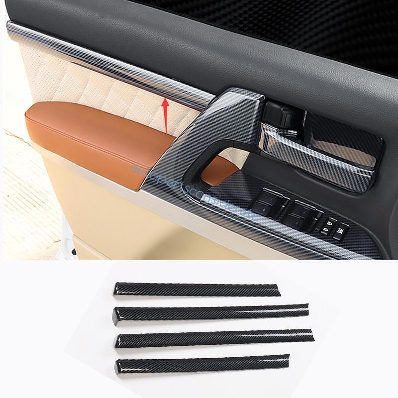 for Toyota for Land Cruiser 2016-21 Inner Door Panel Strip Cover ABS Carbon Fiber 4P