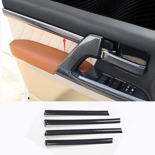 for Toyota for Land Cruiser 2016-21 Inner Door Panel Strip Cover ABS Carbon Fiber 4P
