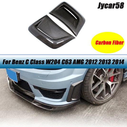 for Benz C Class W204 C63AMG 12-14 Carbon Front Bumper Side Air Vents Trims 2PCS