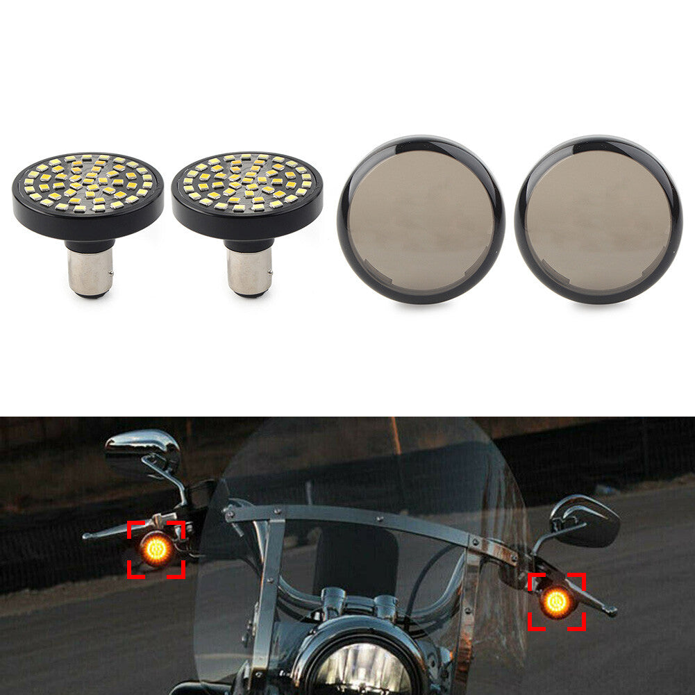 Fit for Harley Smoke Lens Cover  Switchback 1157 48-SMD LED DRL  Turn Signal Bulbs