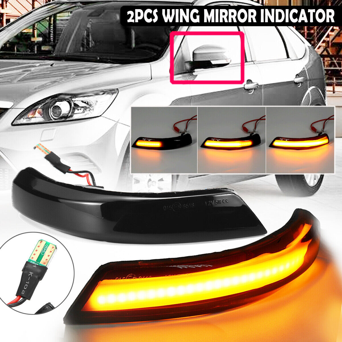 LED turn signal lights and side mirror indicators for Ford Focus MK2 MK3 Mondeo MK4