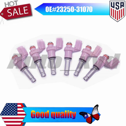 6PCS 23250-31070 Fuel Injector for Toyota for Avalon for Lexus IS350 GS450h GS350 V6 3.0