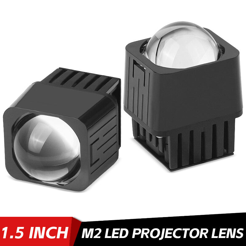 2x 1.5 inch Matrix LED Projector Lens High Beam 60W Motorcycle Car Headlights
