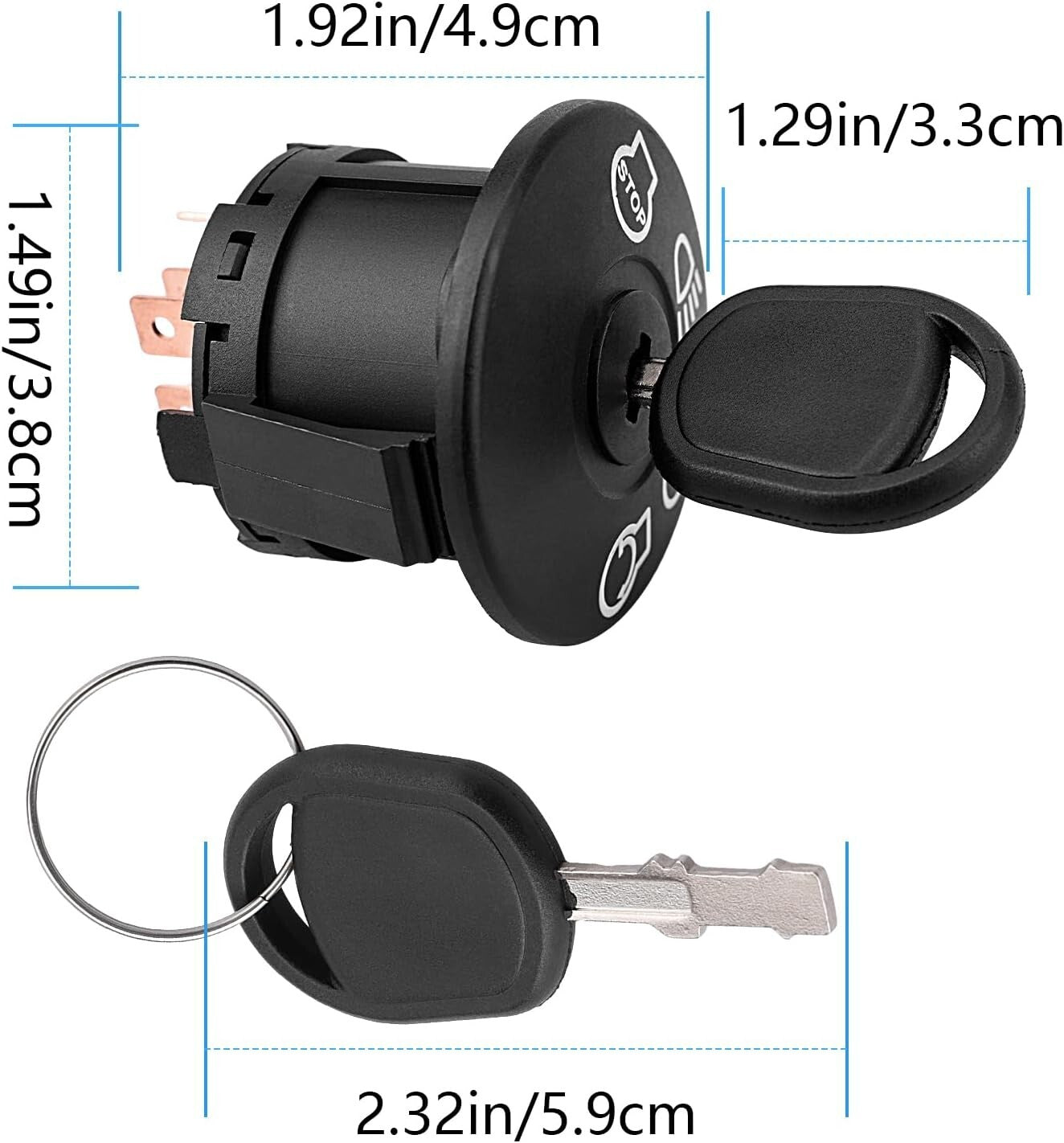 Lawn Mower Ignition Switch with Key4 Position for Husqvarna 532193350 MPN 193350