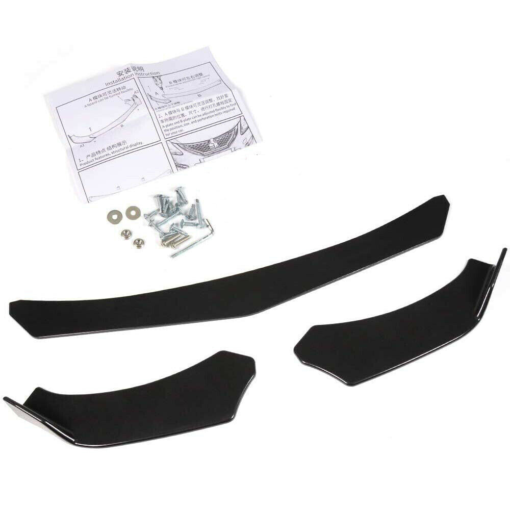Front lower bumper lip separator, black panel, lower diffuser - universal