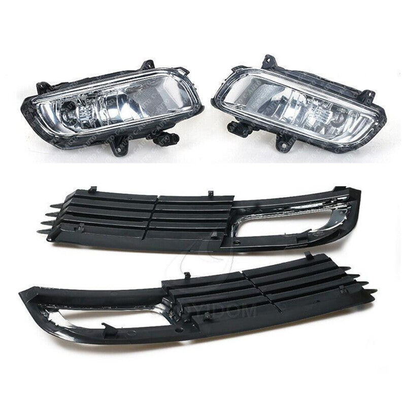 4PCS for Audi for A8 QUATTRO for A8 D3 2008-2010 Front Bumper Grille Covers + Fog Lights