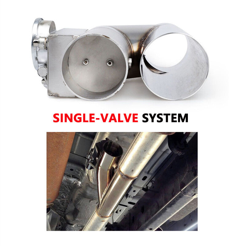 2.5 Double Electric Exhaust Single-Flap Control Valve Kit Manual Remote Switch