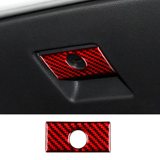 Red Carbon Fiber for Co -pilot Storage Box Handle Trim for Infiniti G37 Sedan 2007-13
